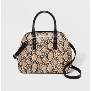 Snake Print Dome Satchel Purse Target Brown/Black